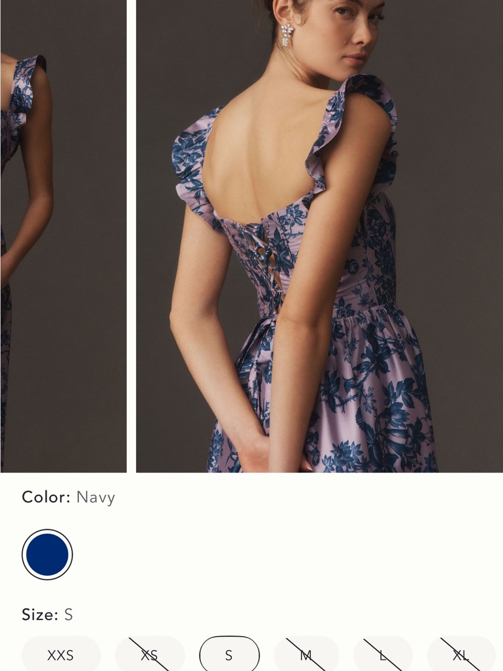 SZ MEDIUM - BHLDN Taffeta Bow-Detailed Square-Neck A-Line Maxi Dress - Picture 6 of 7